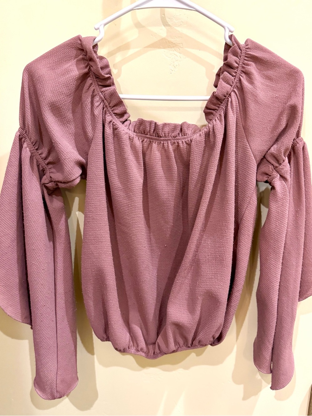 Women's Mauve Peasant Blouse - Charlotte Russe